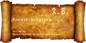 Kordik Brigitta névjegykártya