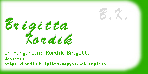 brigitta kordik business card